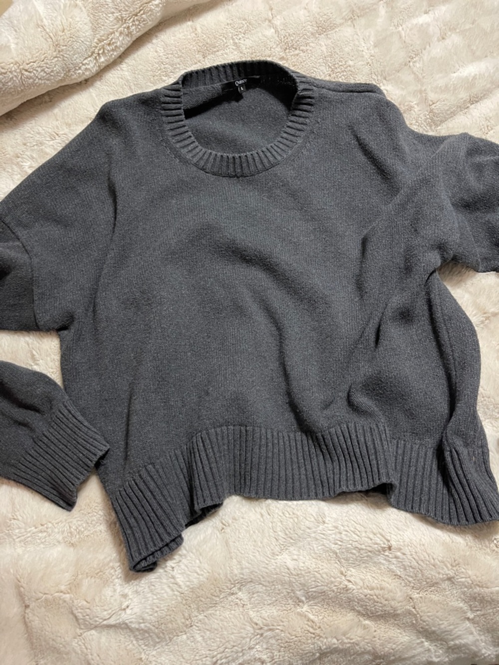 Quince Charcoal Gray Crewneck Sweater